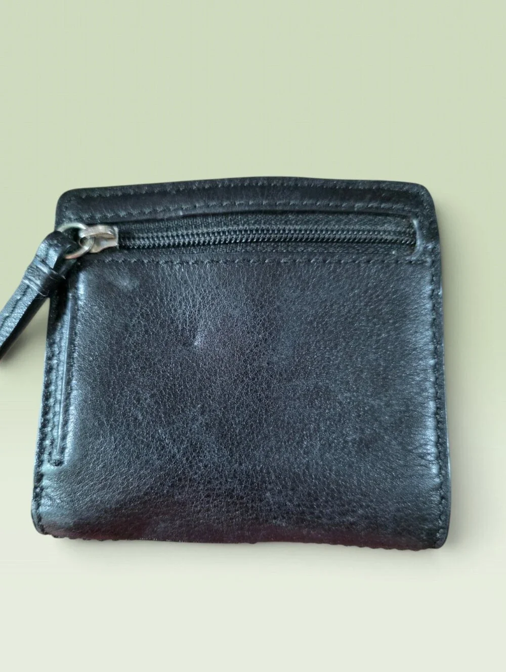 Coach Soho, Vintage pleated bifold wallet. Black Leather